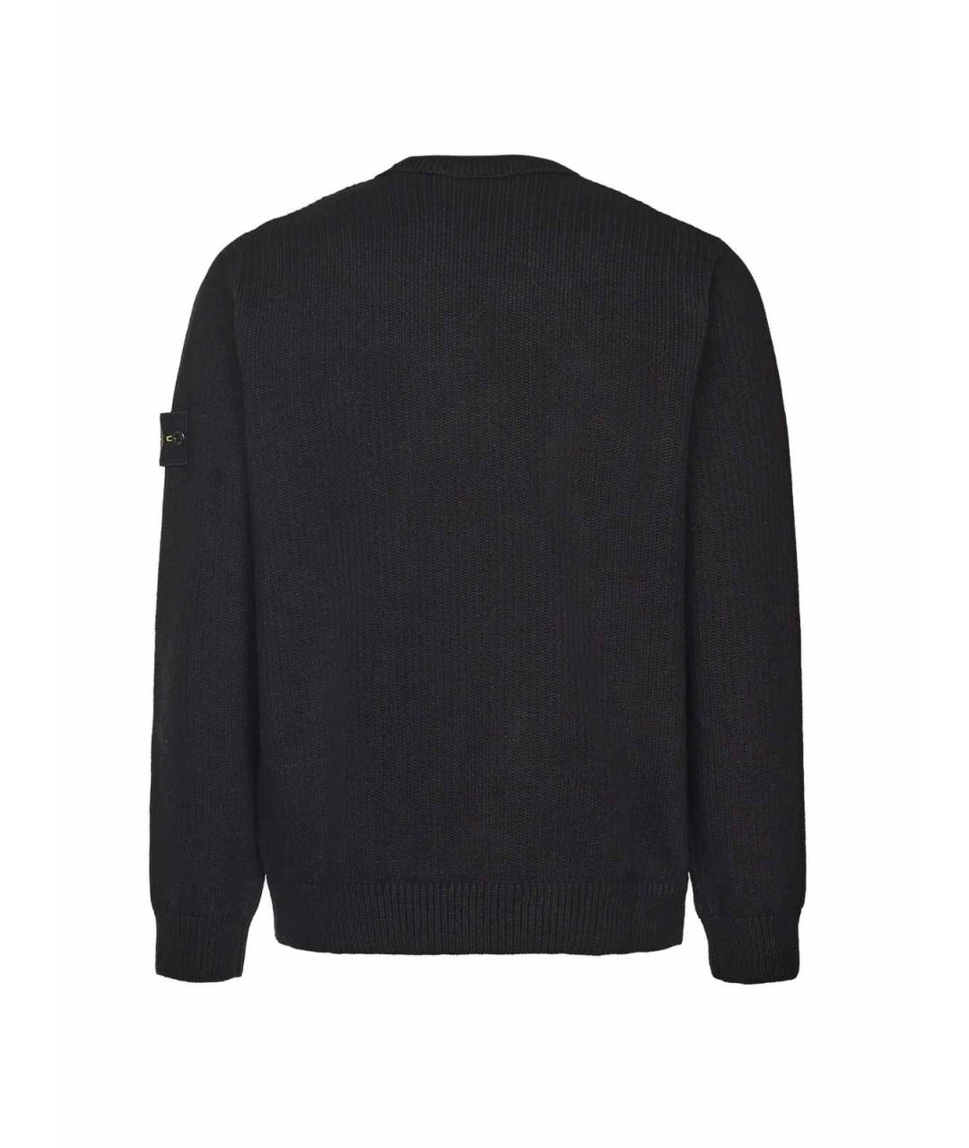 STONE ISLAND Черный хлопковый джемпер / свитер, фото 3