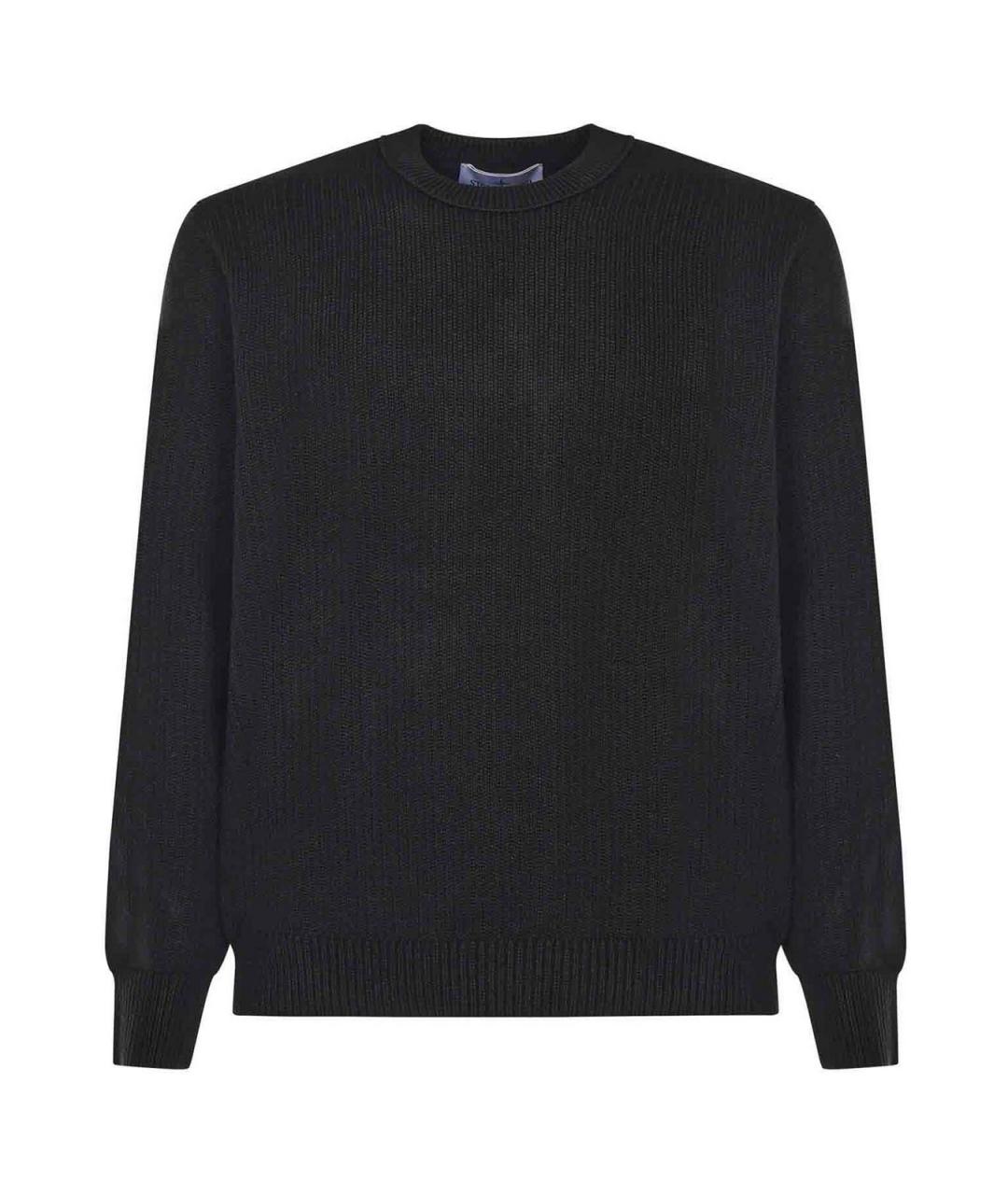 STONE ISLAND Черный хлопковый джемпер / свитер, фото 1