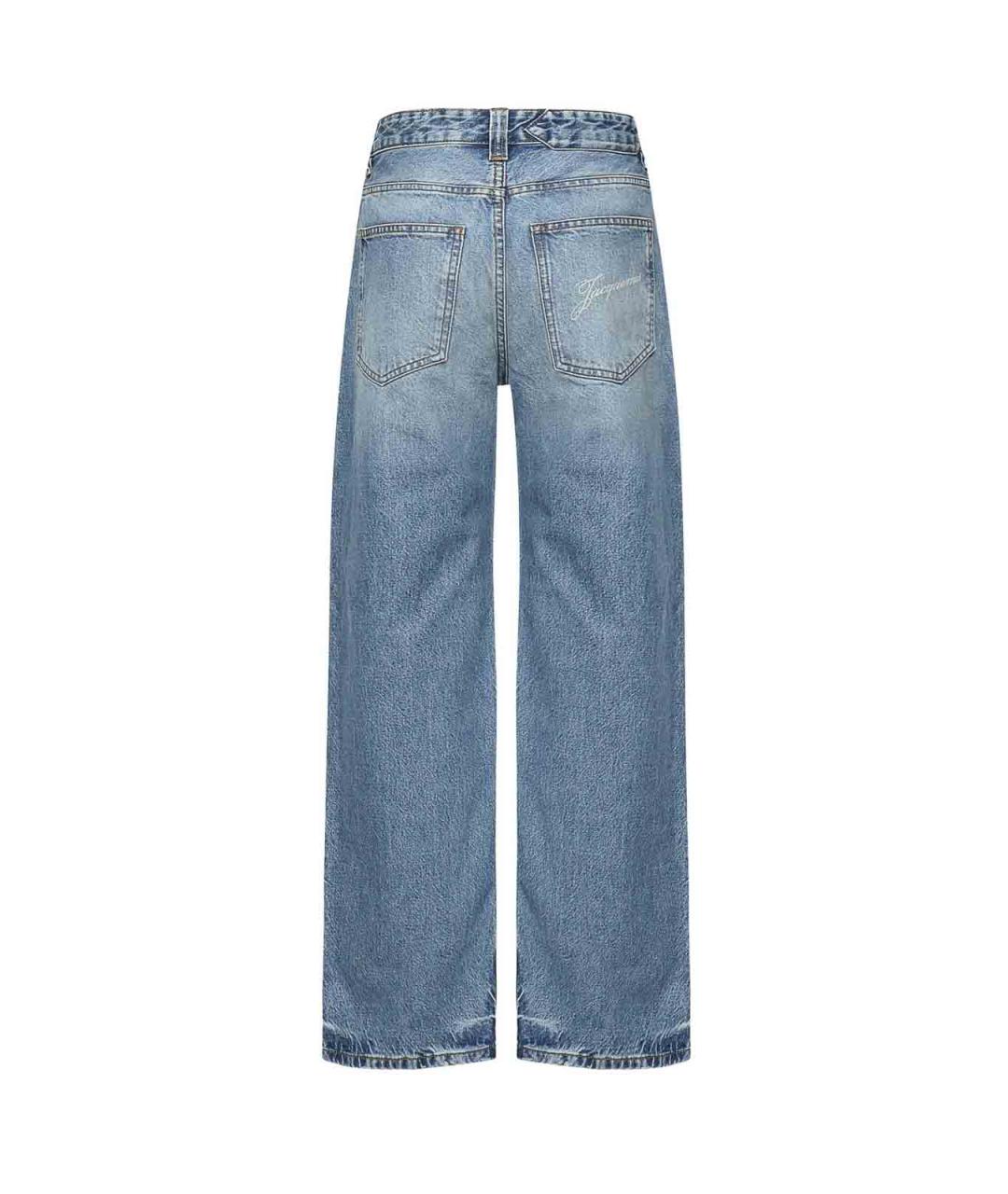 JACQUEMUS Синие хлопковые прямые джинсы, фото 3