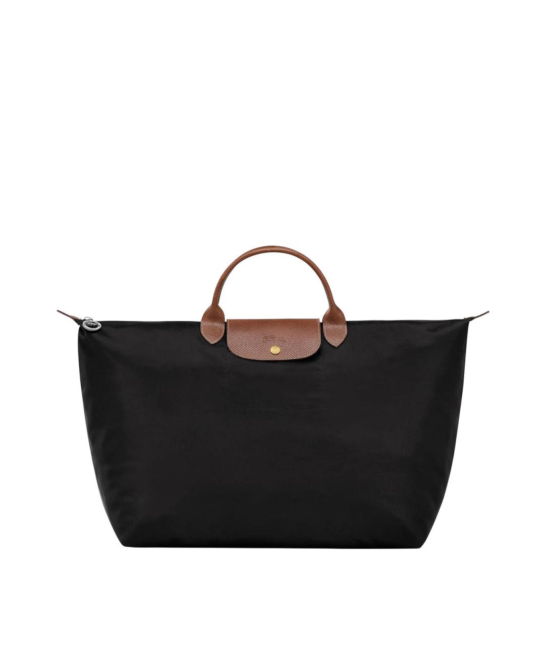 LONGCHAMP Черная тканевая сумка тоут, фото 1