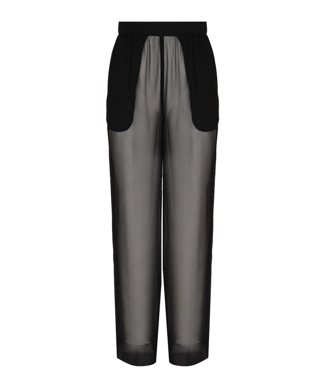 SAINT LAURENT Черные шелковые брюки широкие, фото 1