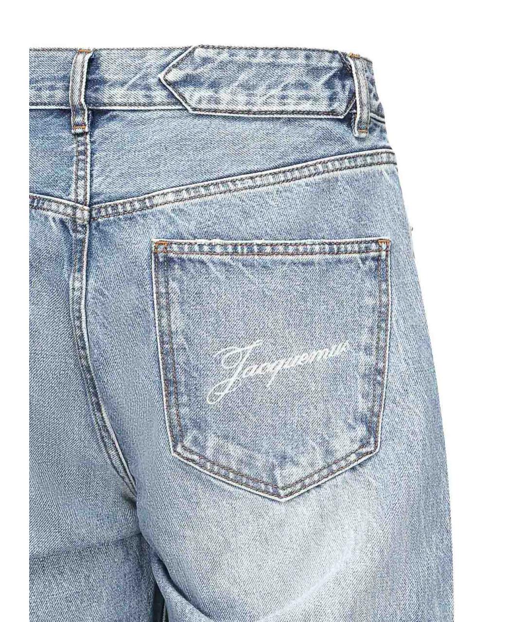 JACQUEMUS Голубые хлопковые прямые джинсы, фото 2