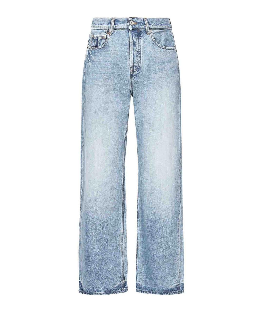 JACQUEMUS Голубые хлопковые прямые джинсы, фото 1