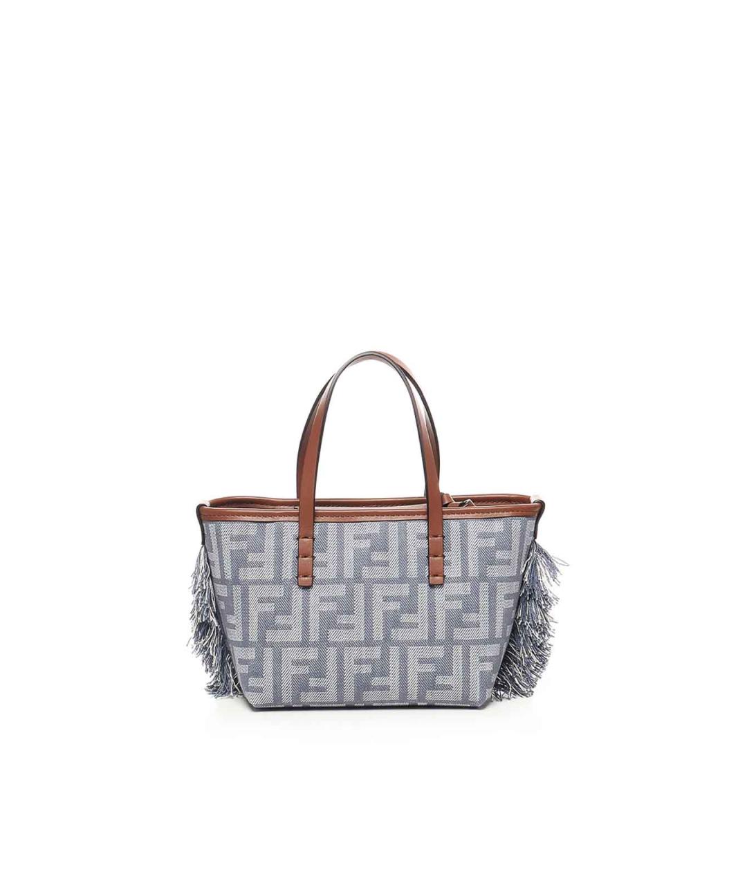 FENDI Голубая деним сумка тоут, фото 3