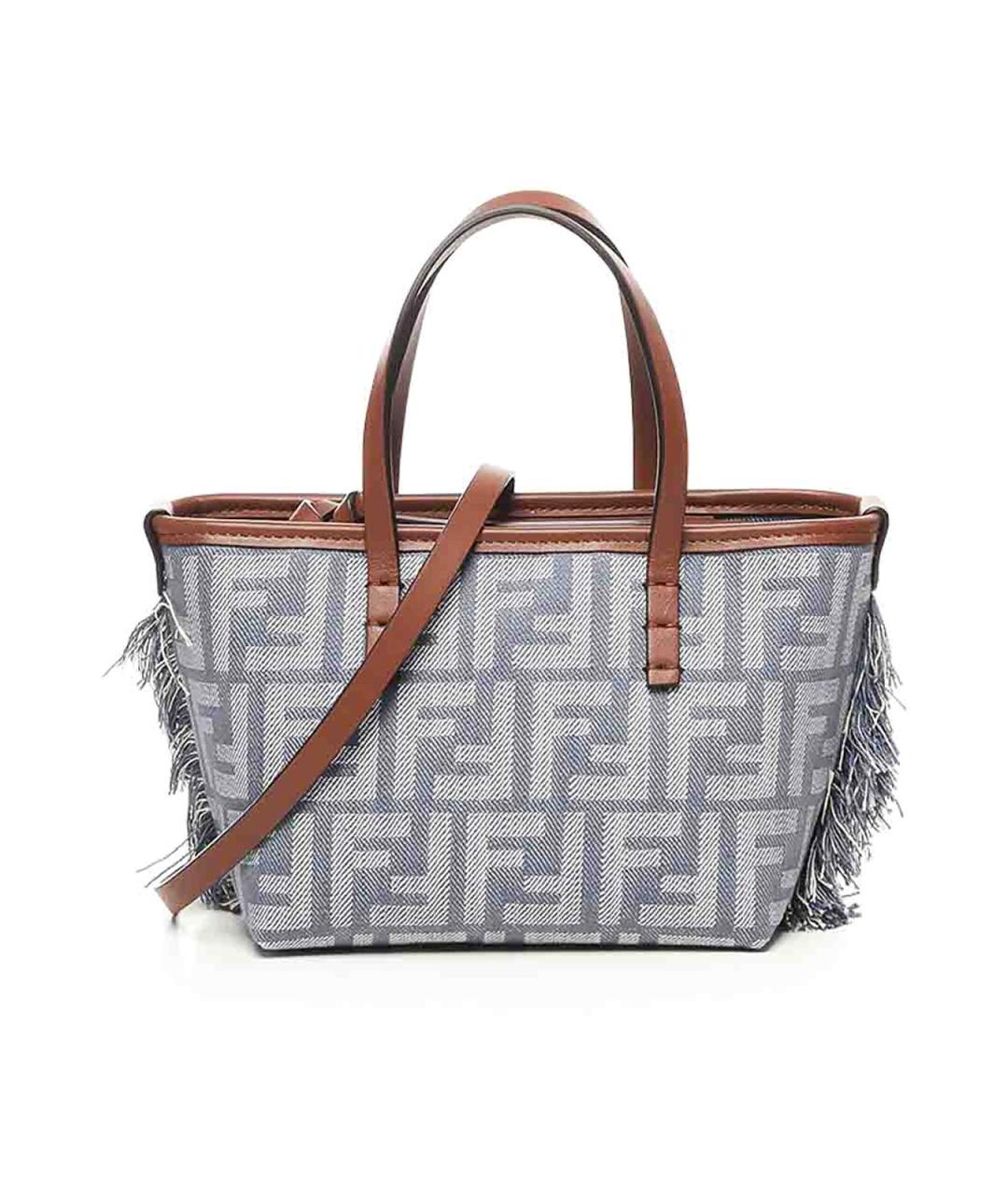 FENDI Голубая деним сумка тоут, фото 1
