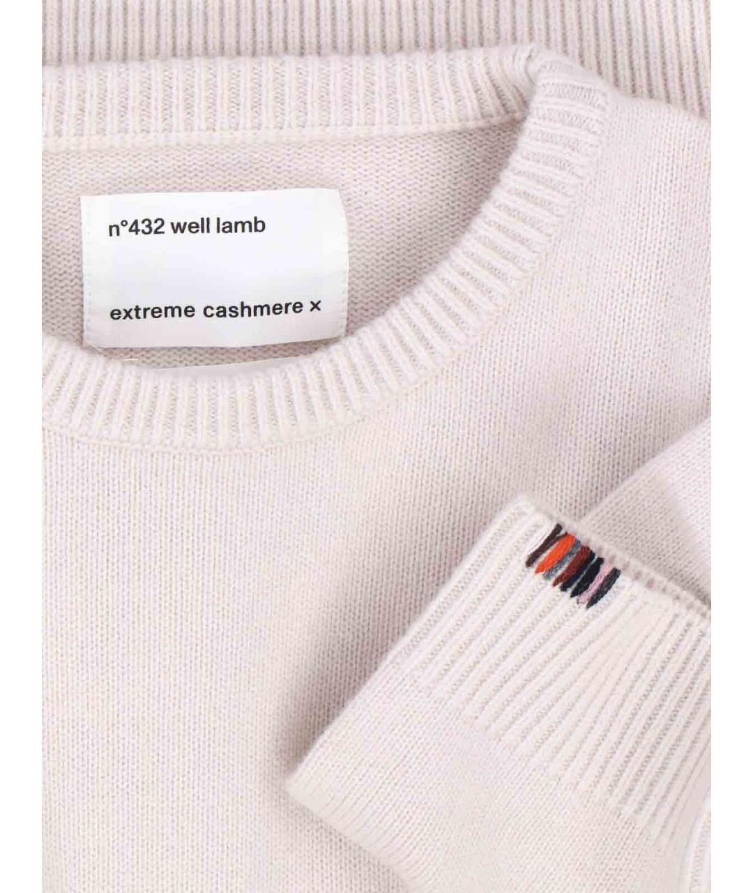 EXTREME CASHMERE Белый кашемировый джемпер / свитер, фото 3