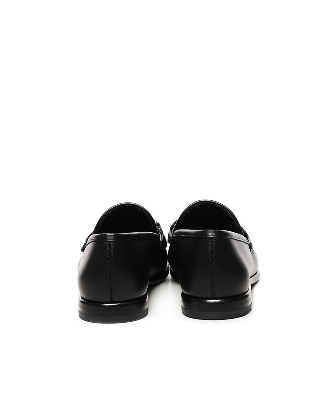 FERRAGAMO Черные кожаные лоферы, фото 3