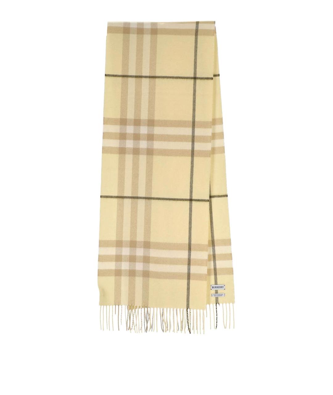 BURBERRY Желтый кашемировый шарф, фото 1