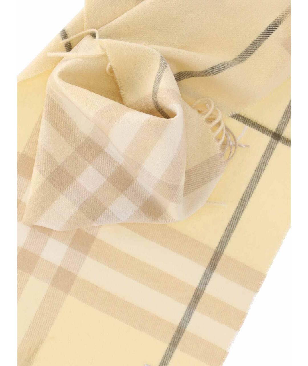 BURBERRY Желтый кашемировый шарф, фото 2