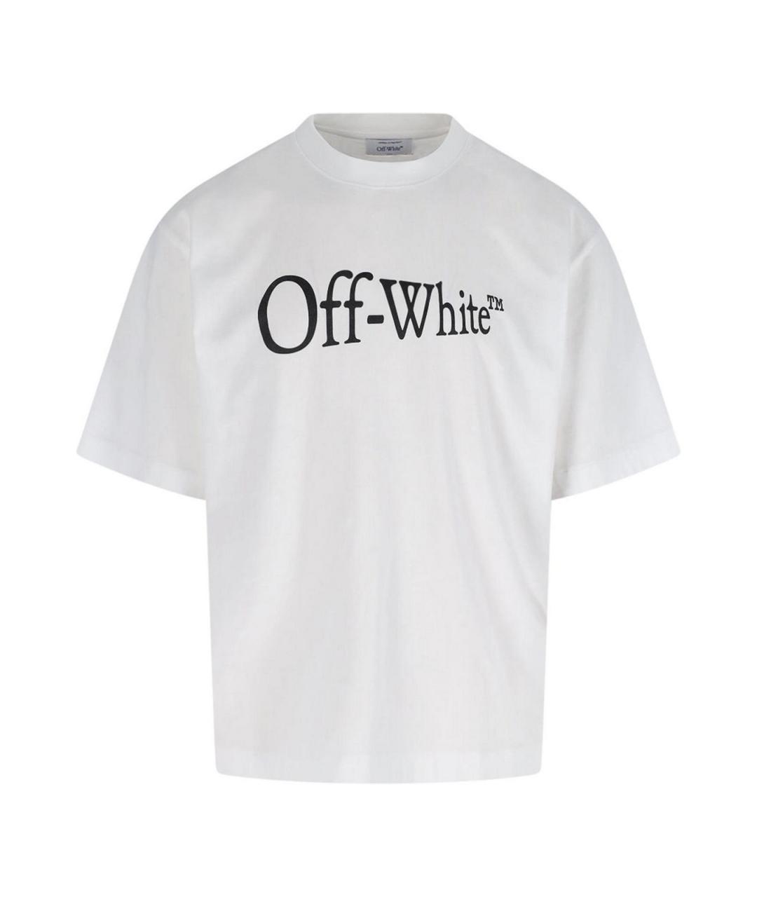 OFF-WHITE Белая хлопковая футболка, фото 1