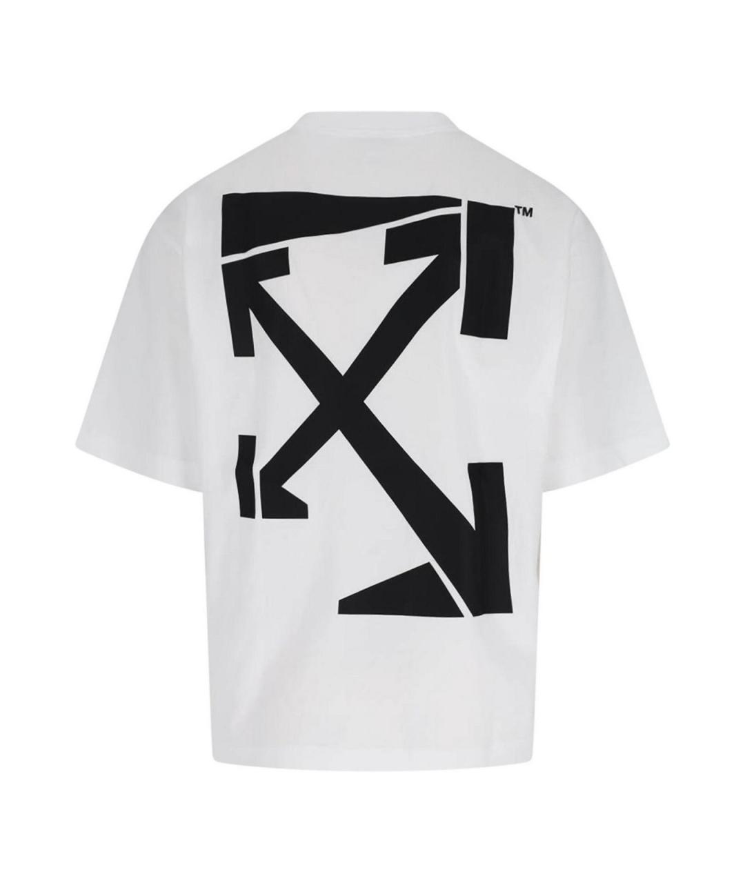 OFF-WHITE Белая хлопковая футболка, фото 2