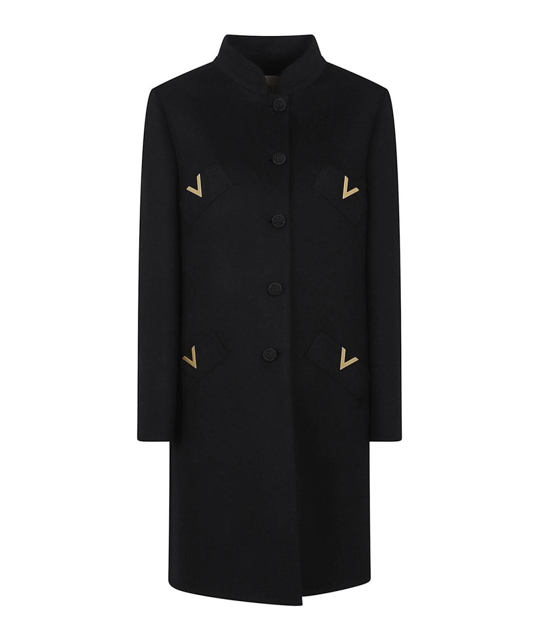 VALENTINO Черное шерстяное пальто, фото 1