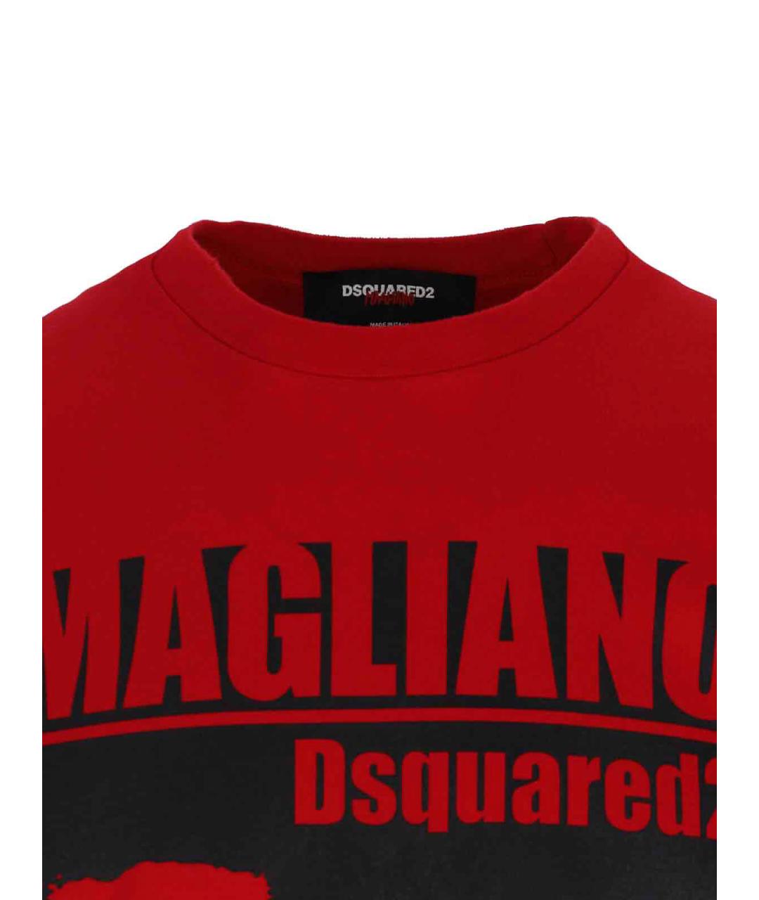 DSQUARED2 Красная хлопковая футболка, фото 3
