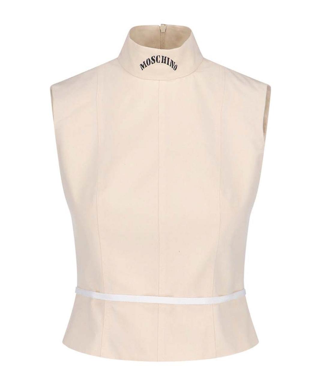 MOSCHINO Белая хлопковая майка, фото 1