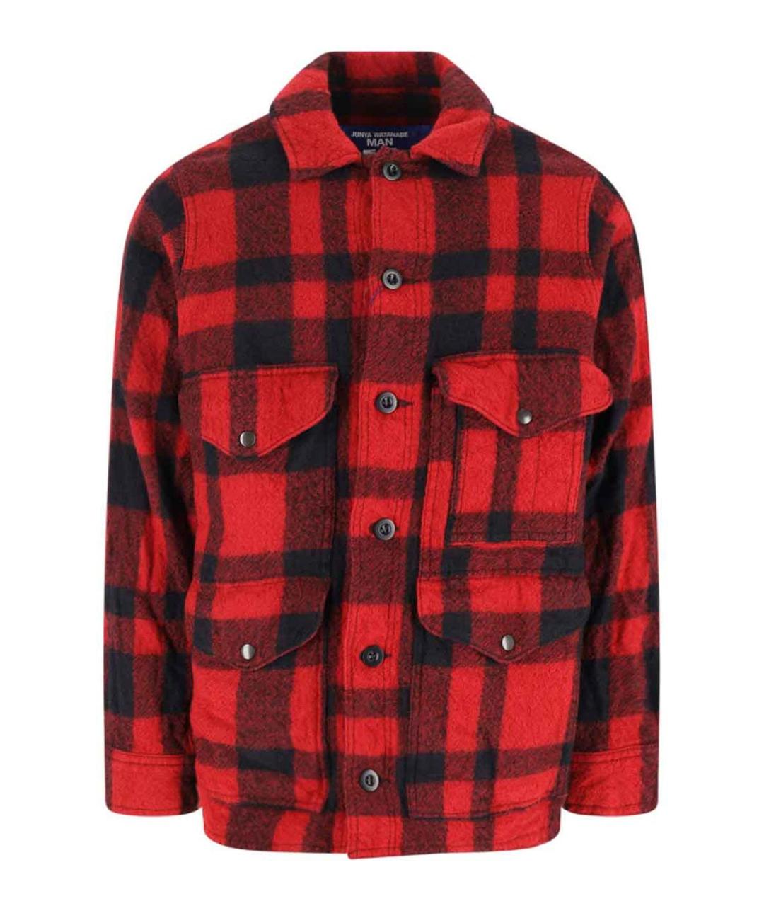 JUNYA WATANABE Красная шерстяная классическая рубашка, фото 1