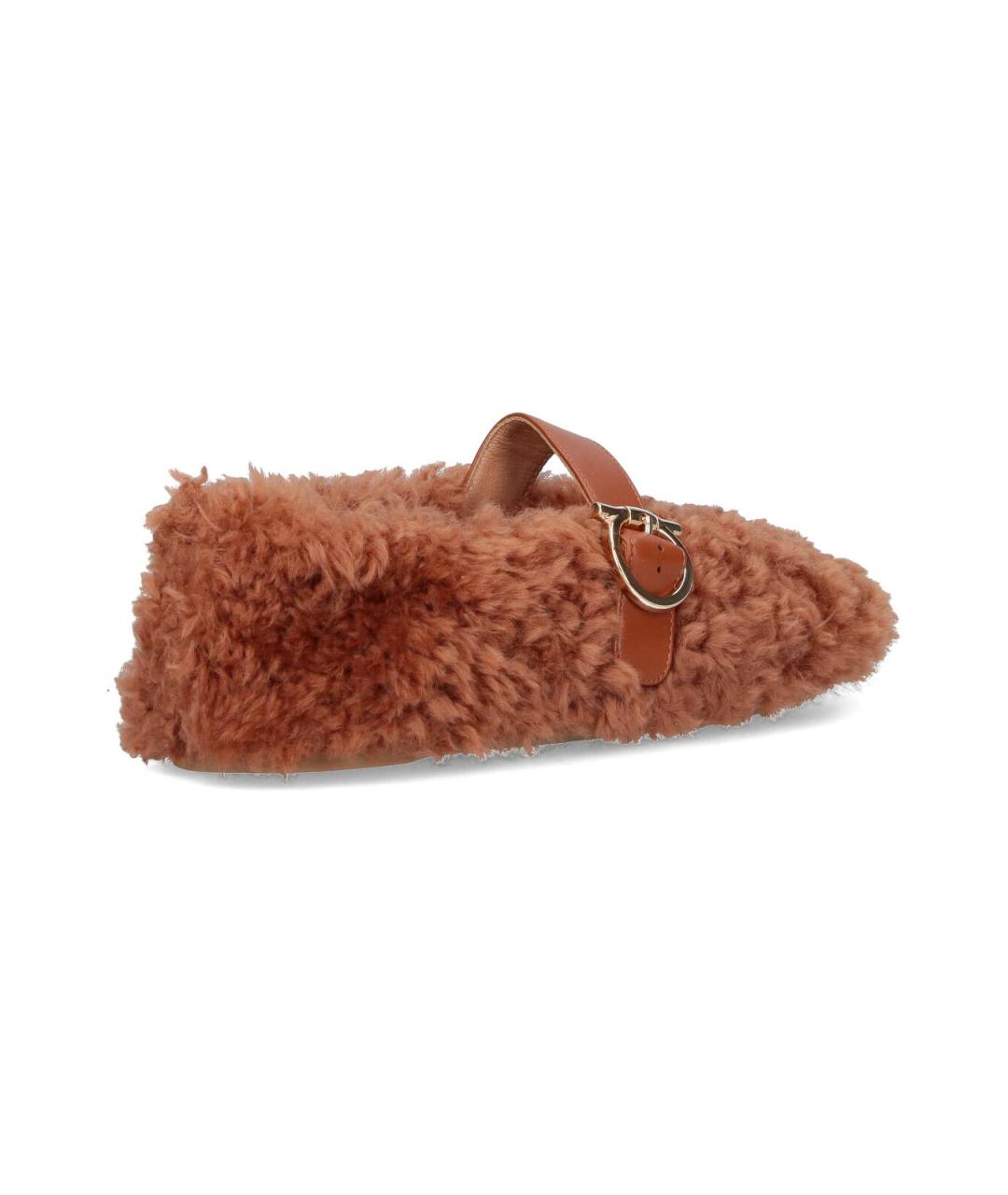 FERRAGAMO Коричневые балетки, фото 4