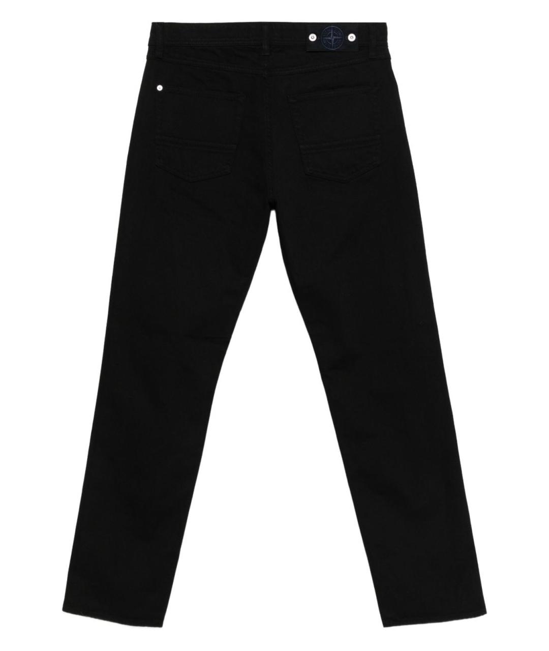 STONE ISLAND Черные хлопковые прямые джинсы, фото 3