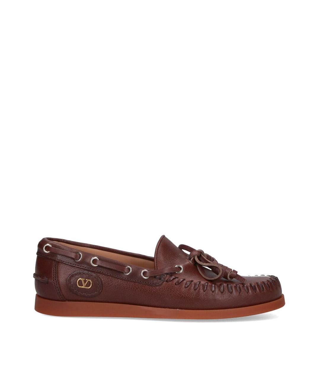 VALENTINO Коричневые кожаные лоферы, фото 1