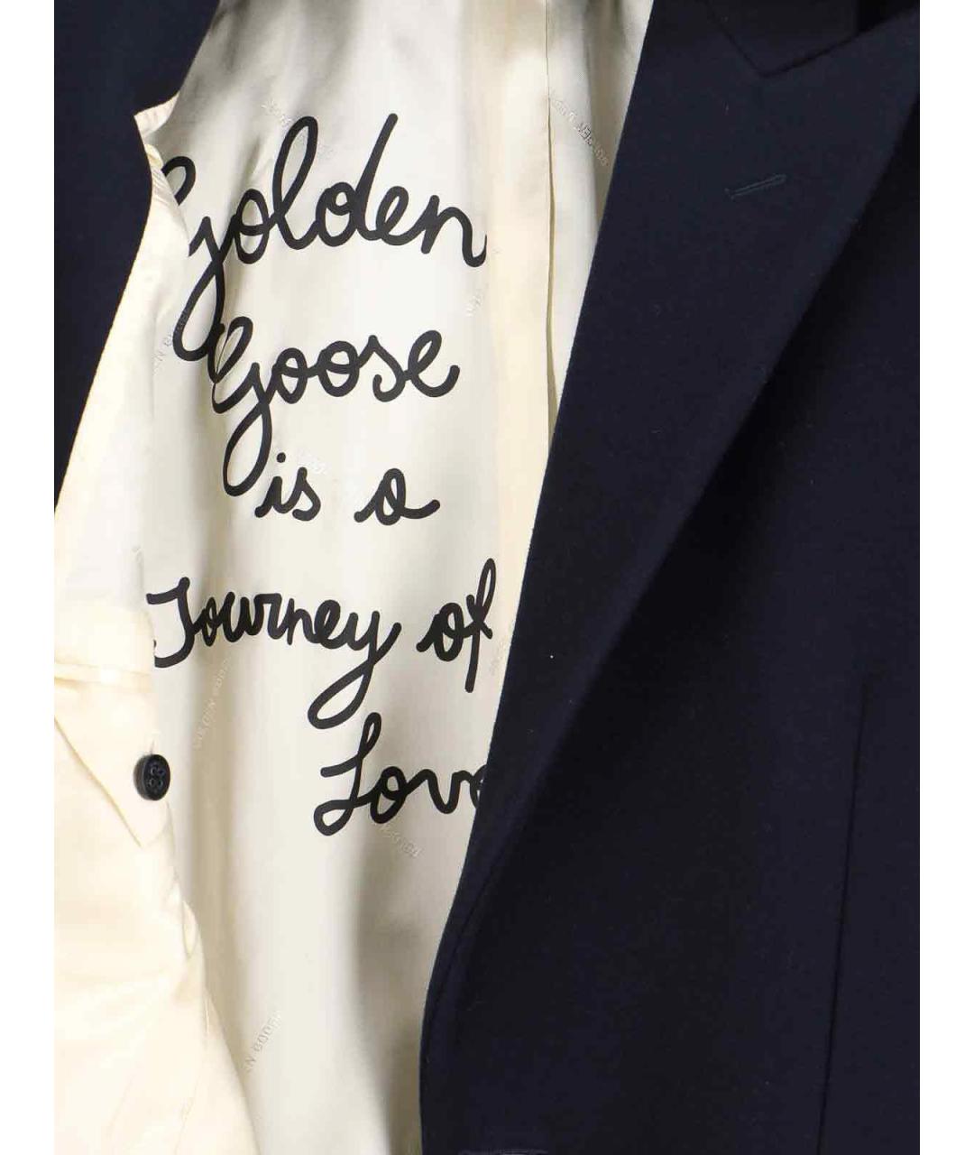 GOLDEN GOOSE Синее шерстяное пальто, фото 4