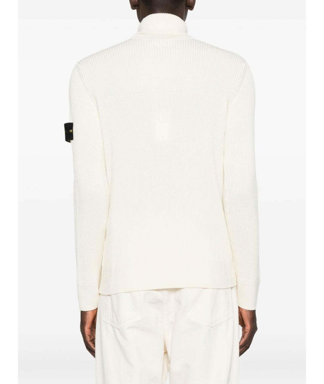 STONE ISLAND Бежевый шерстяной джемпер / свитер, фото 4