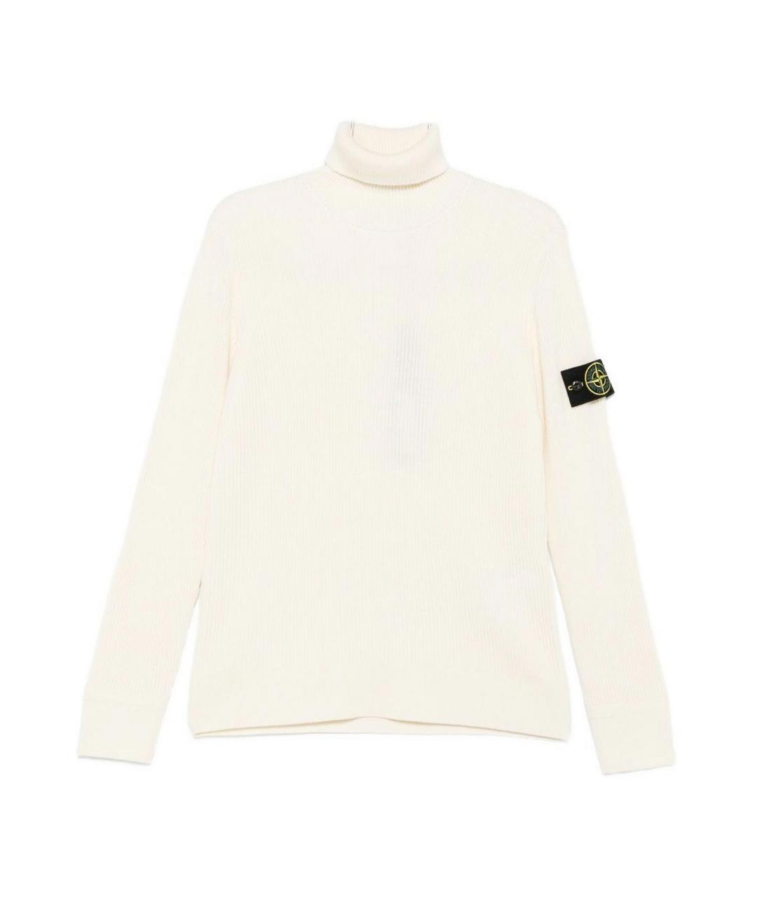 STONE ISLAND Бежевый шерстяной джемпер / свитер, фото 1