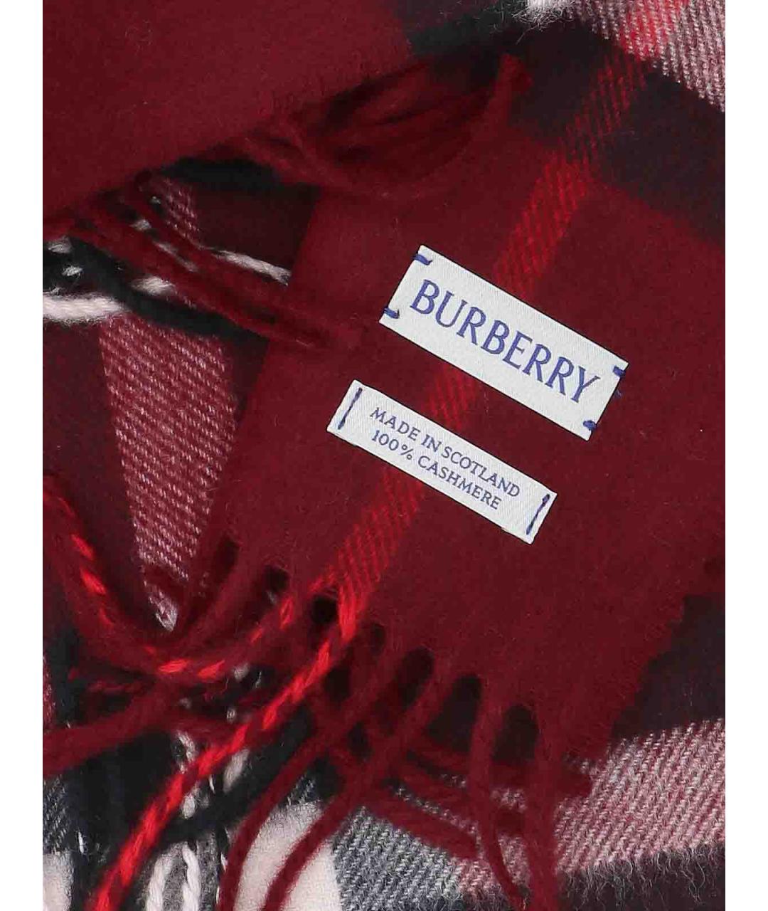 BURBERRY Красный кашемировый шарф, фото 3