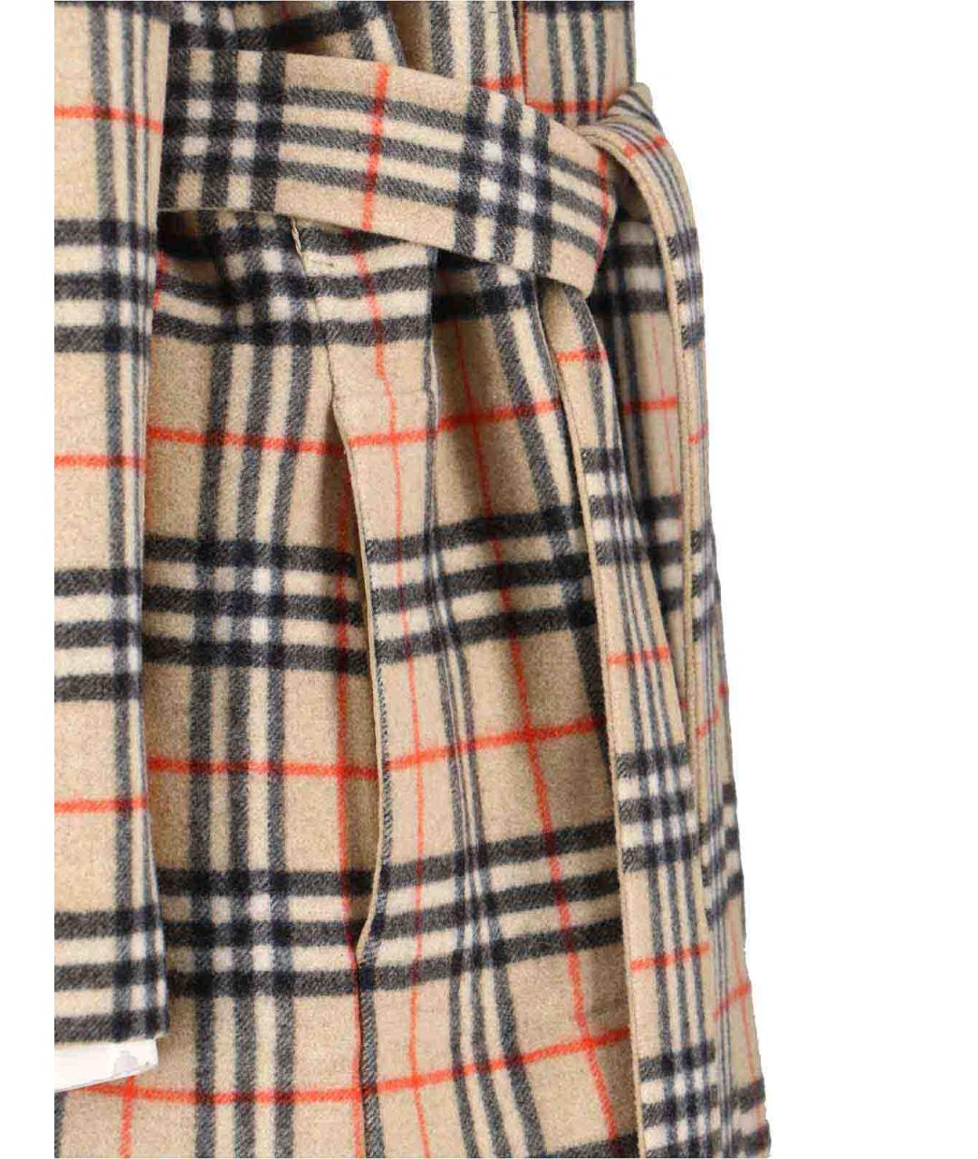 BURBERRY Бежевое шерстяное пальто, фото 4