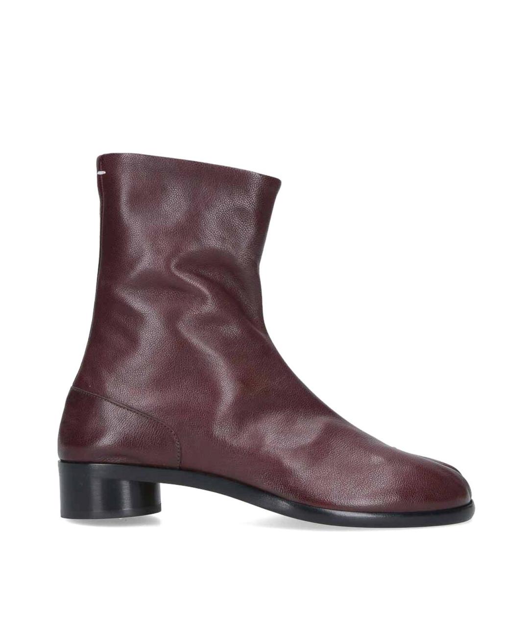 MM6 MAISON MARGIELA Коричневые кожаные низкие ботинки, фото 1