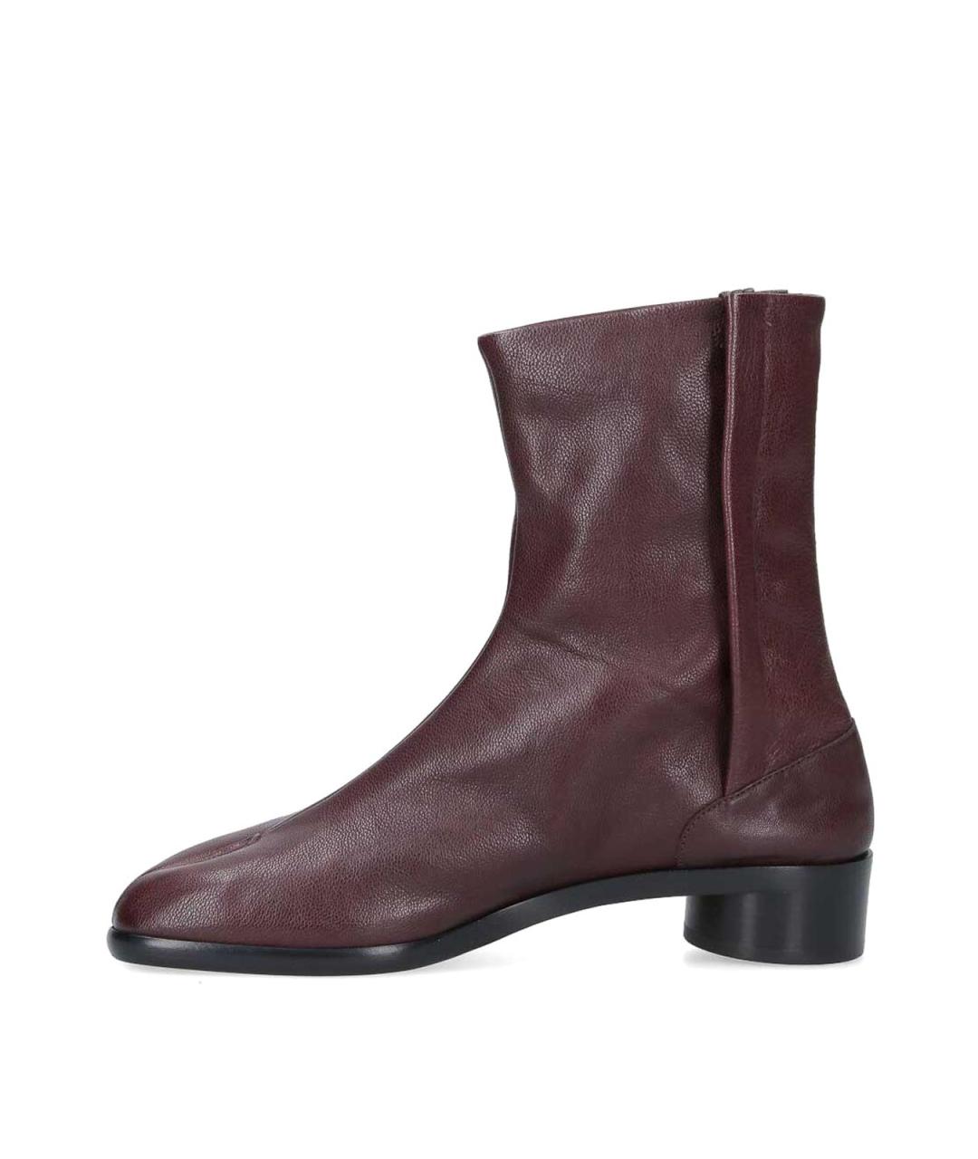MM6 MAISON MARGIELA Коричневые кожаные низкие ботинки, фото 3