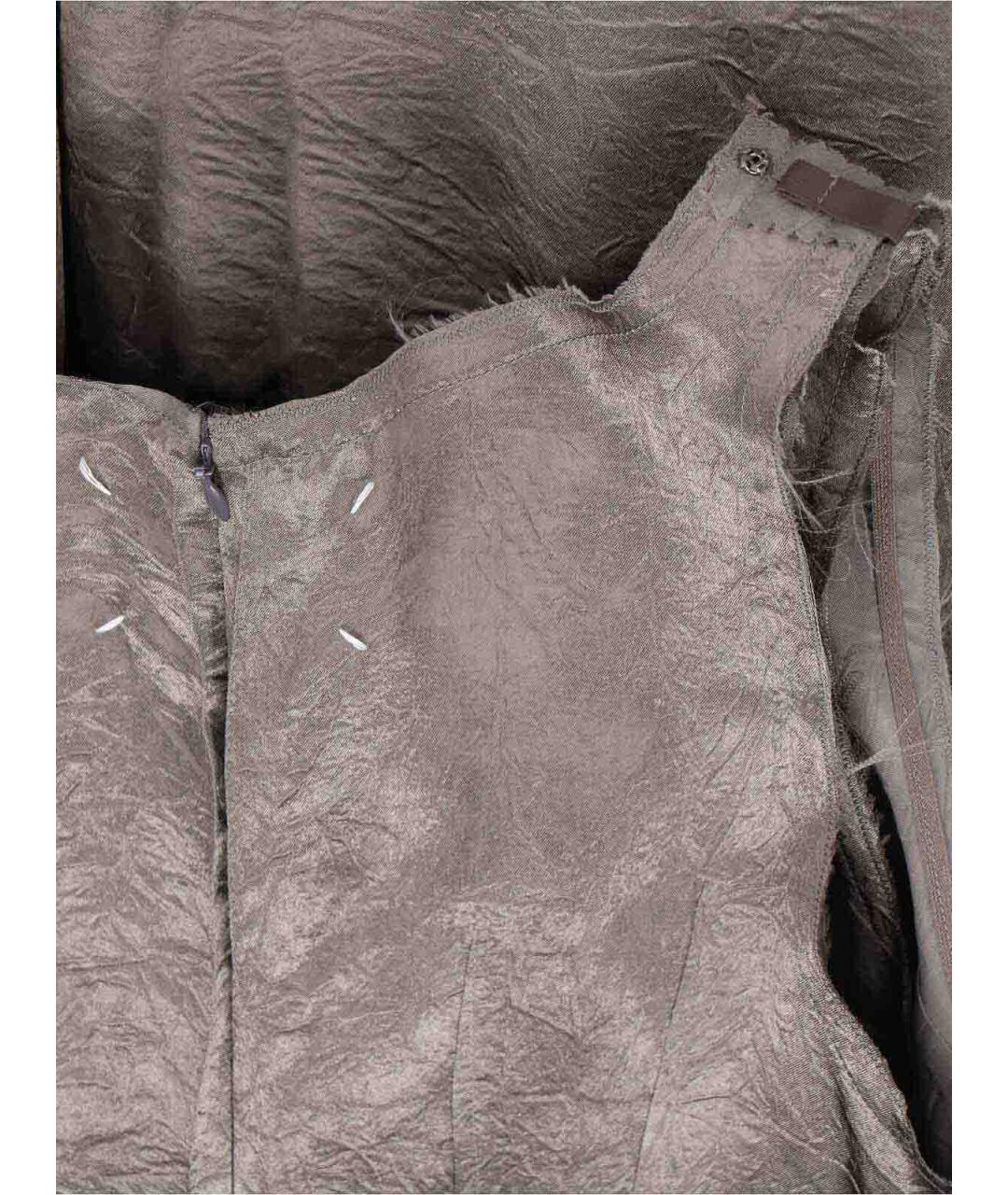 MAISON MARGIELA Бежевое вискозное повседневное платье, фото 5
