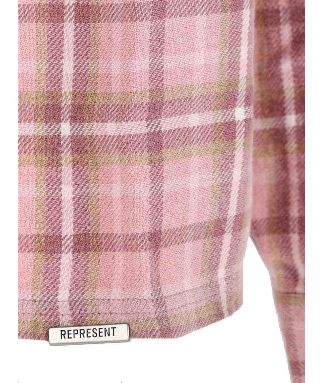 REPRESENT Розовая хлопковая кэжуал рубашка, фото 3