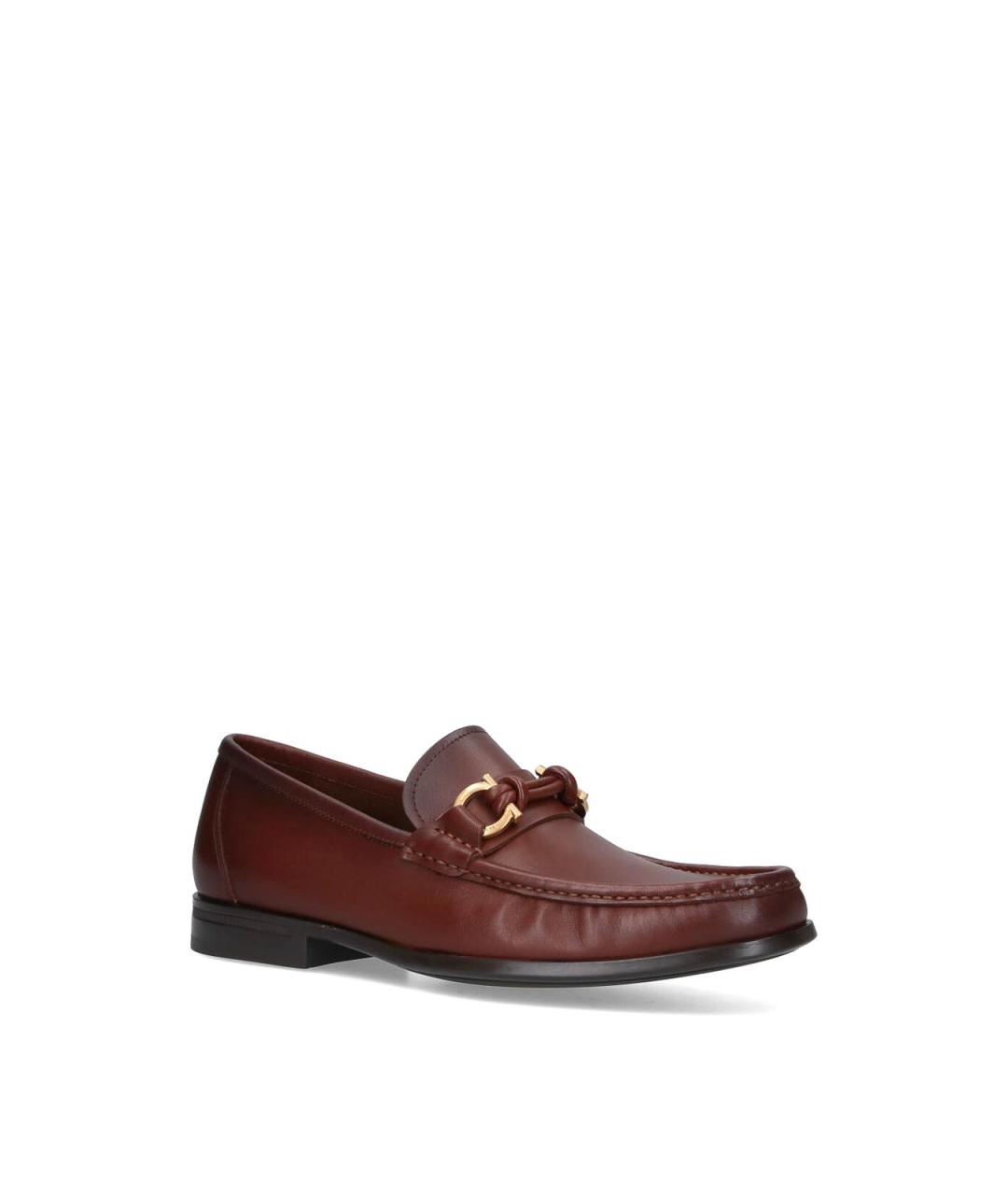 FERRAGAMO Коричневые кожаные лоферы, фото 2