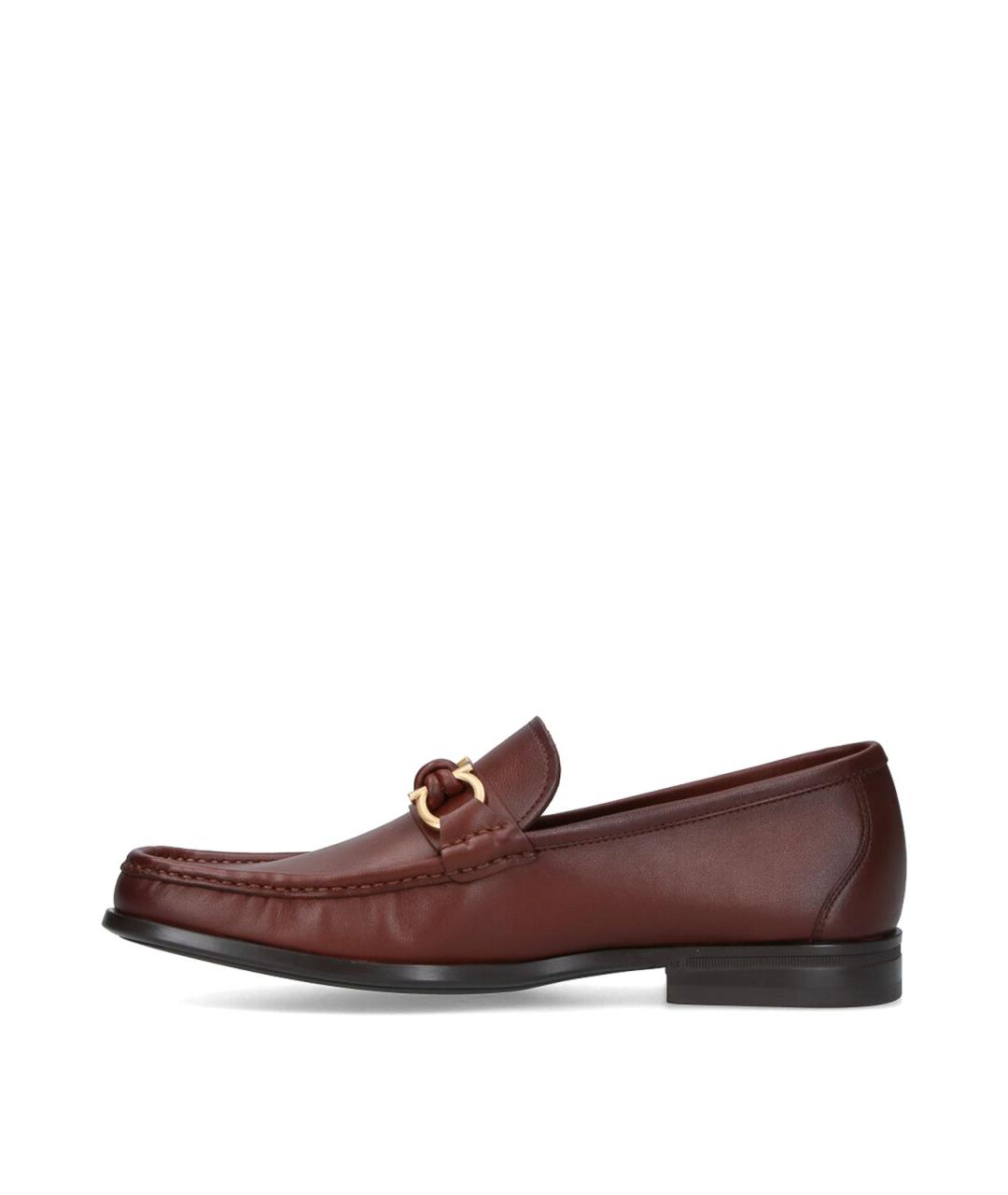 FERRAGAMO Коричневые кожаные лоферы, фото 3