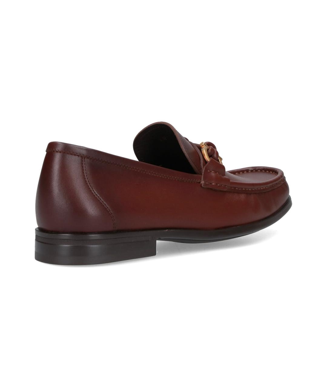 FERRAGAMO Коричневые кожаные лоферы, фото 4