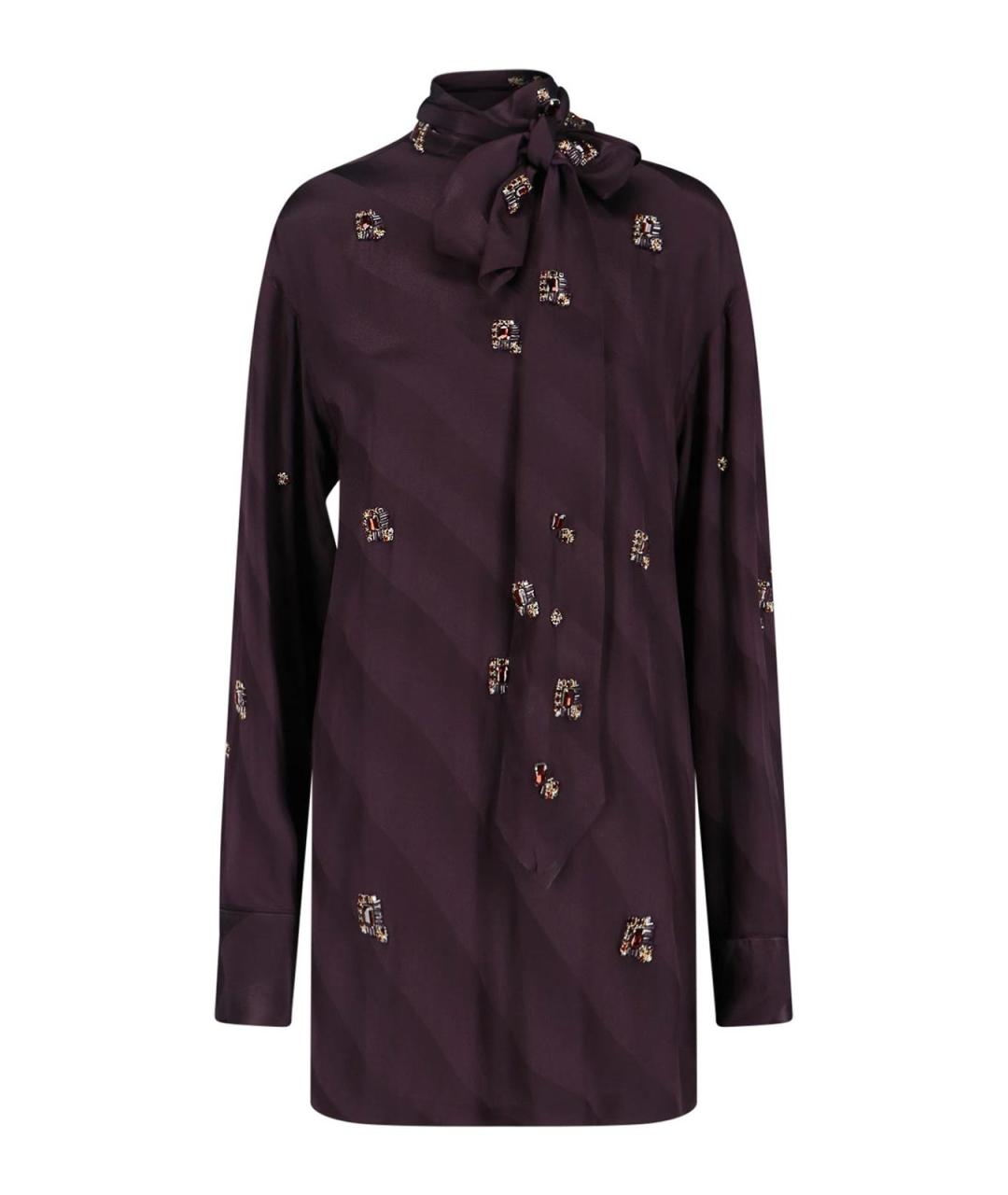 DRIES VAN NOTEN Фиолетовая шелковая блузы, фото 1