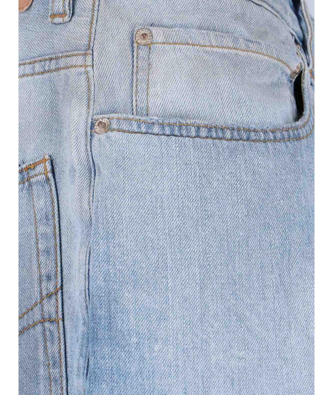 BALENCIAGA Голубые хлопковые прямые джинсы, фото 4
