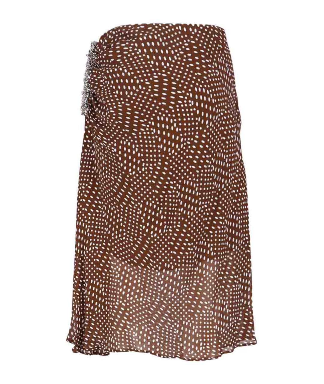 DRIES VAN NOTEN Коричневая вискозная юбка миди, фото 2