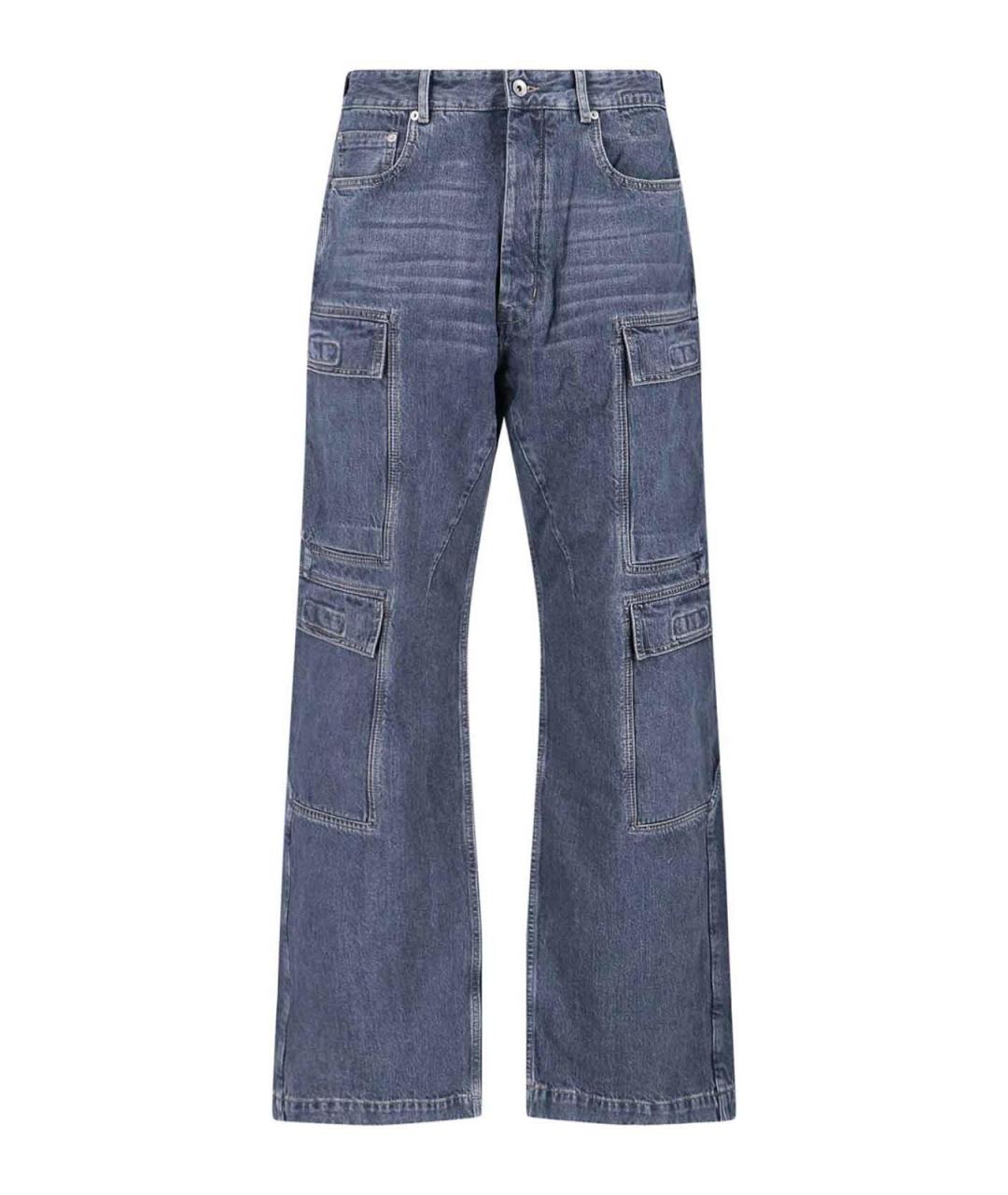 RICK OWENS Синие хлопковые джинсы, фото 1