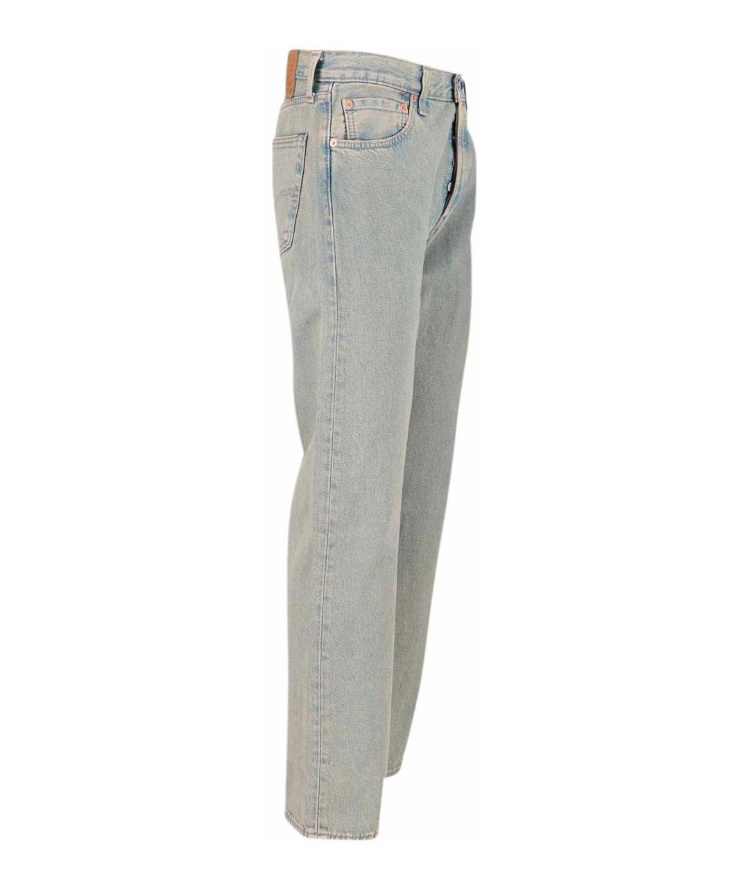 LEVI'S Синие хлопковые прямые джинсы, фото 3