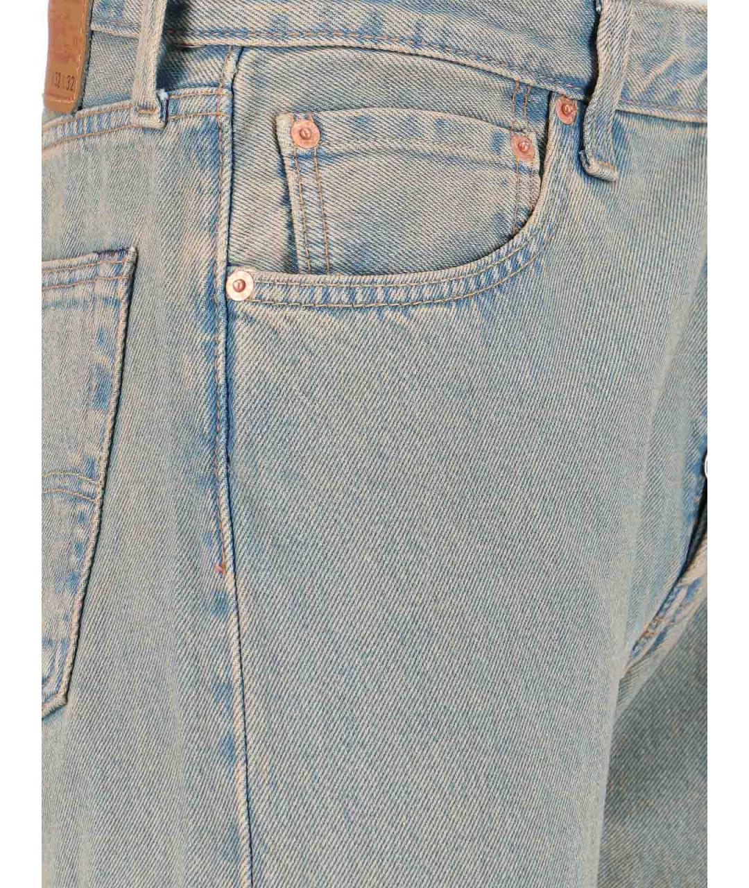 LEVI'S Синие хлопковые прямые джинсы, фото 4