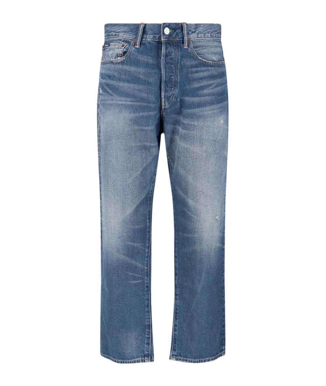 POLO RALPH LAUREN Синие хлопковые прямые джинсы, фото 1