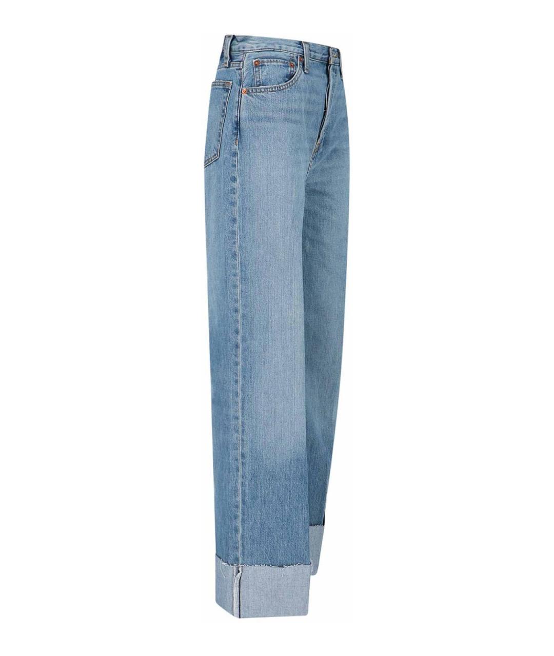 RE/DONE Синие хлопковые прямые джинсы, фото 3