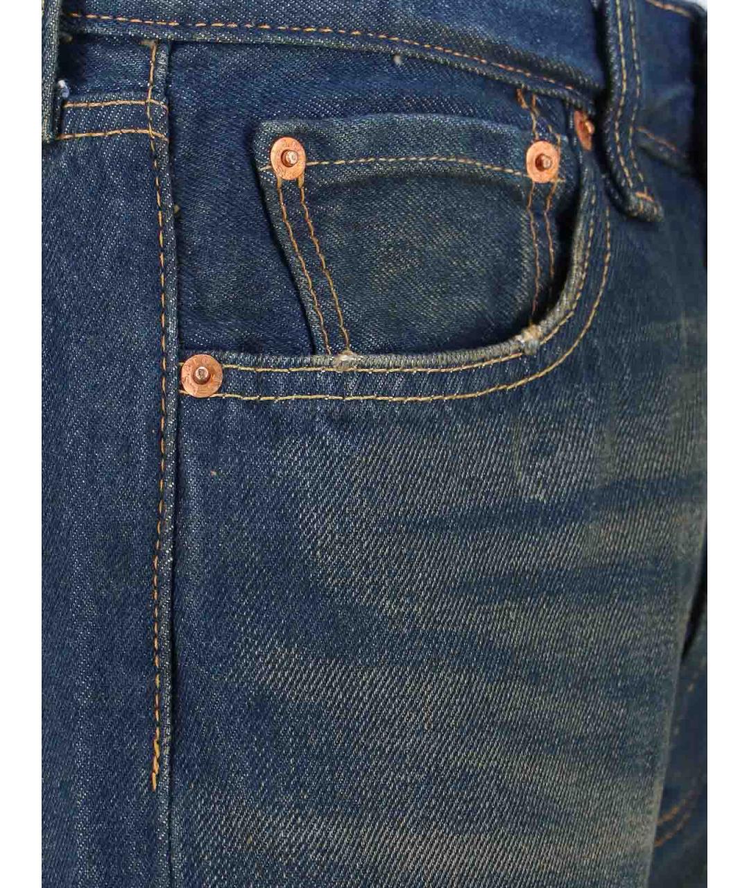 LEVI'S Синие хлопковые прямые джинсы, фото 4