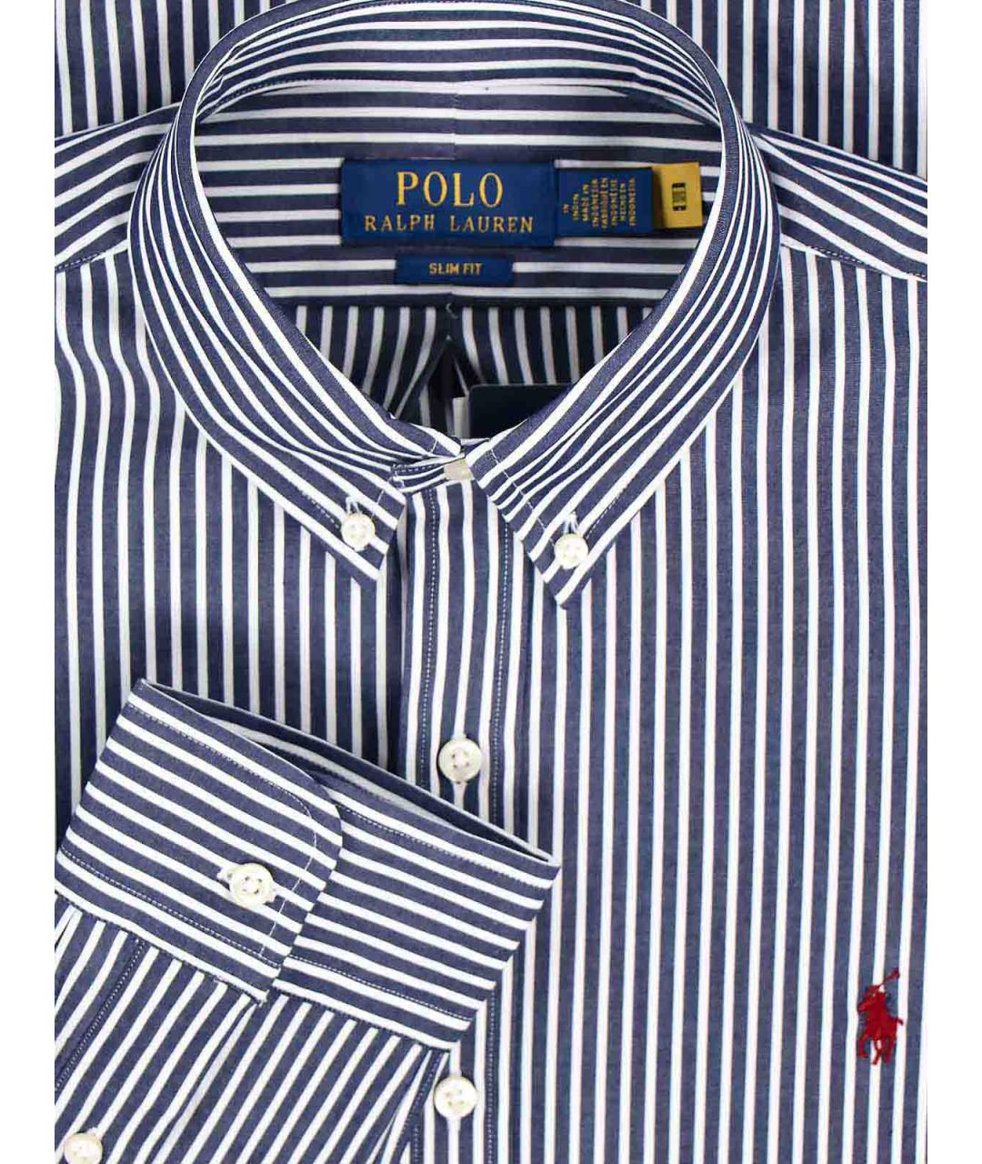 POLO RALPH LAUREN Синяя хлопковая классическая рубашка, фото 3