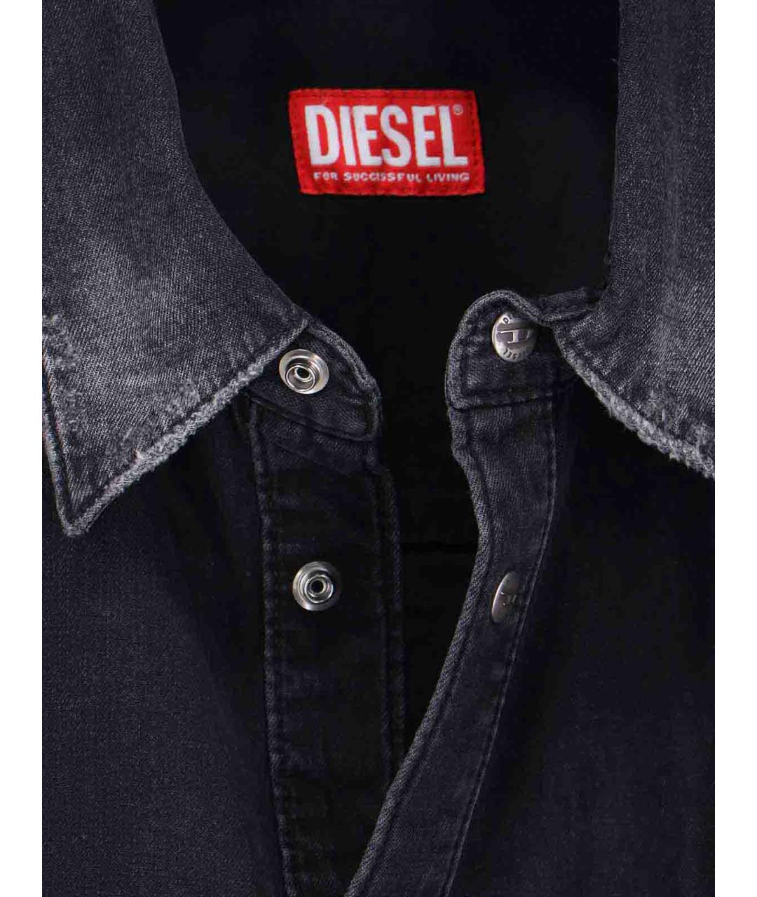 DIESEL Черная хлопковая классическая рубашка, фото 3
