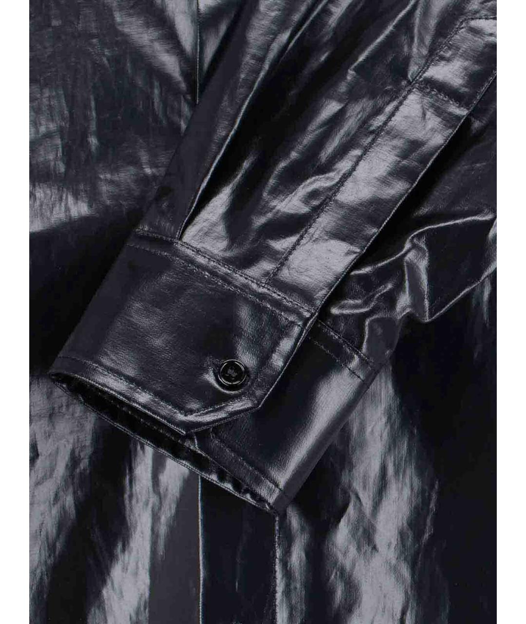 MM6 MAISON MARGIELA Черная льняная классическая рубашка, фото 5