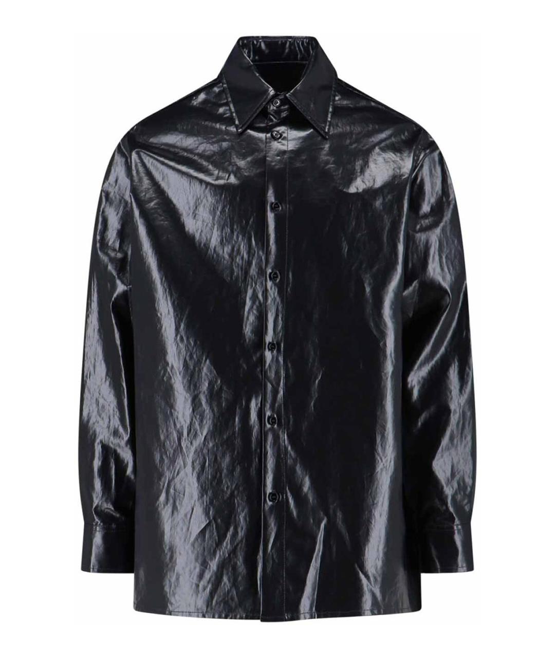 MM6 MAISON MARGIELA Черная льняная классическая рубашка, фото 1