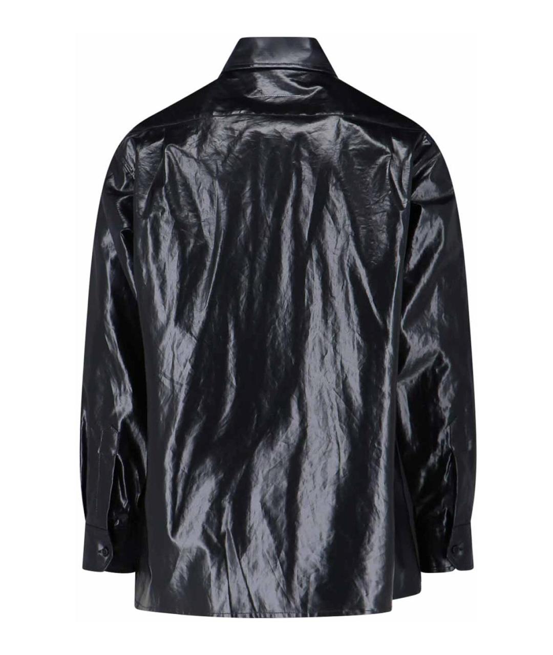 MM6 MAISON MARGIELA Черная льняная классическая рубашка, фото 2