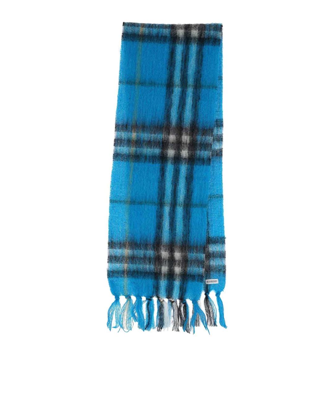 BURBERRY Голубой шерстяной шарф, фото 1