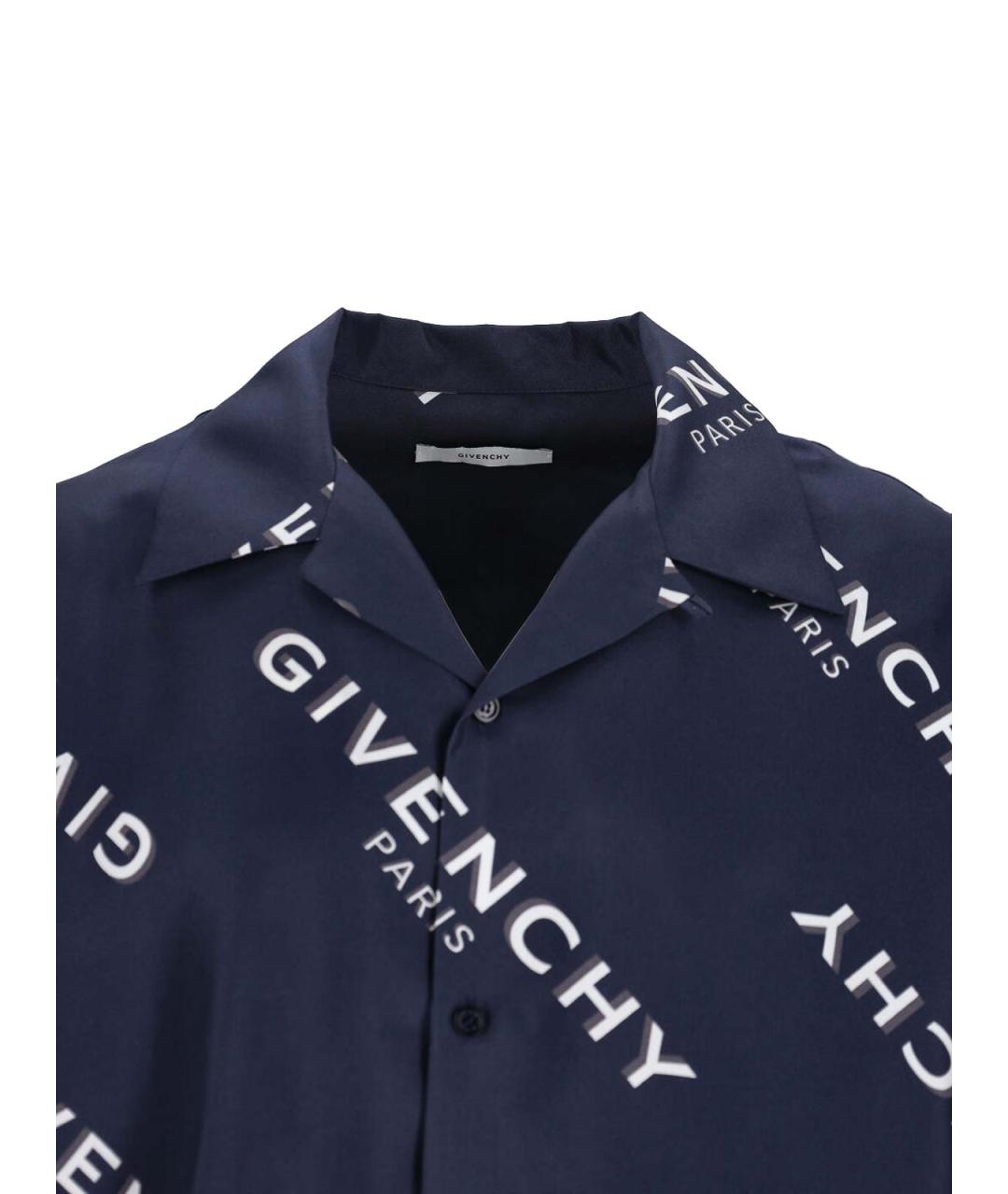 GIVENCHY Синяя шелковая кэжуал рубашка, фото 4